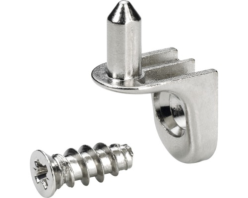 Hettich Shelf supports Sekura 7 for screwing on, nickel-plated 5 mm, 16 pieces