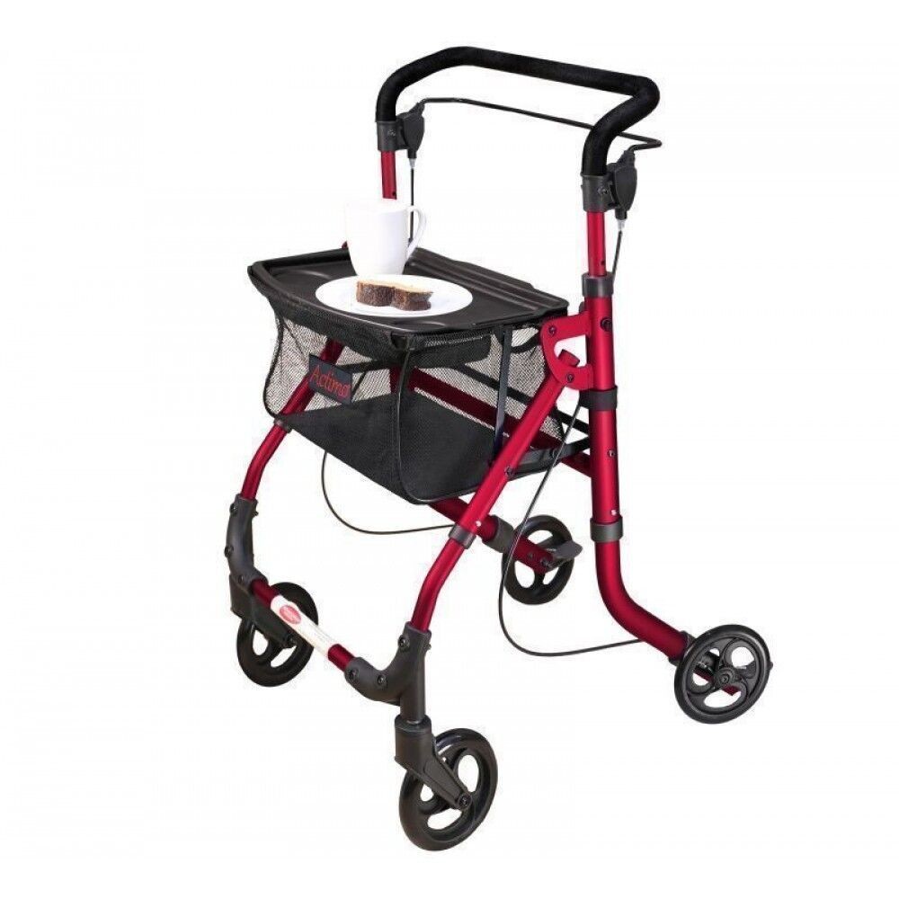 Rehaforum Actimo Home Rollator for indoor use, maneuverable and narrow, red 1 St