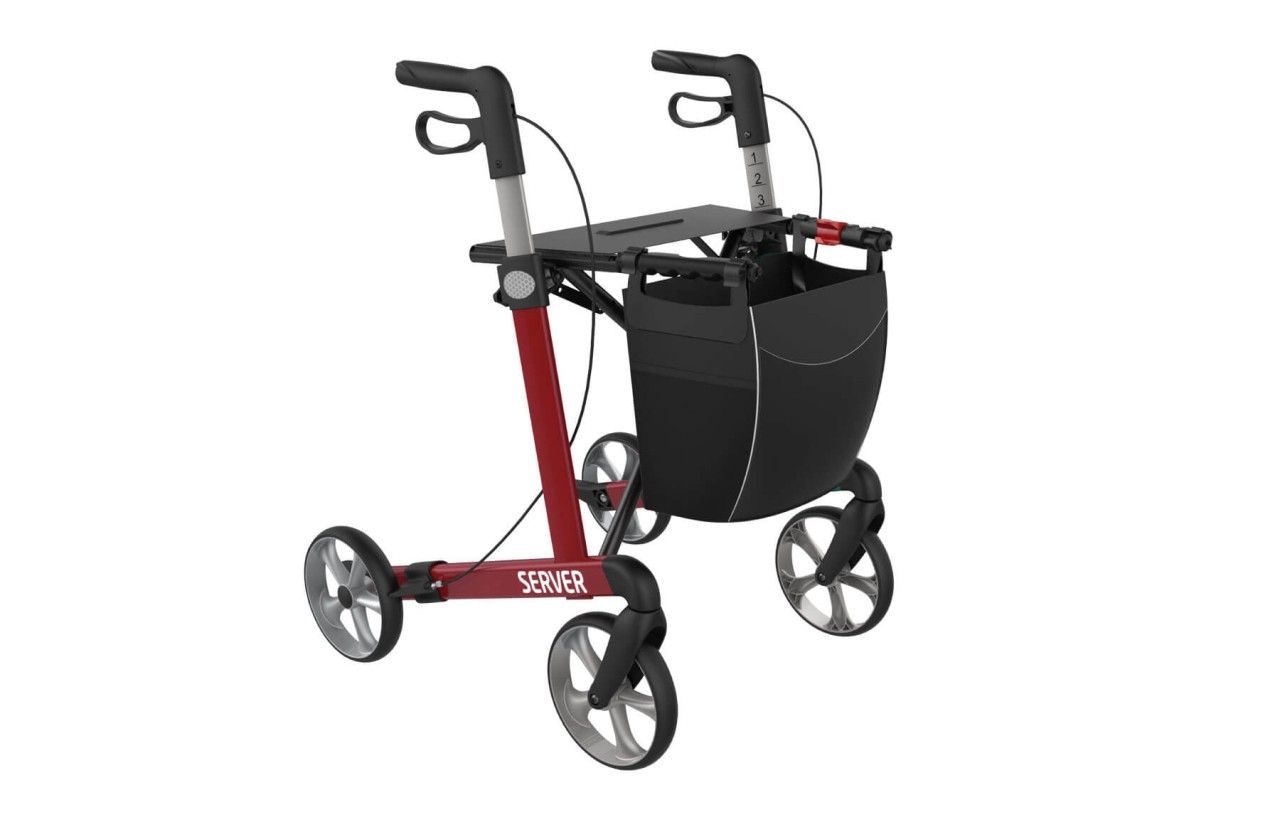 Rehasense lightweight rollator Server M wine red 1 St