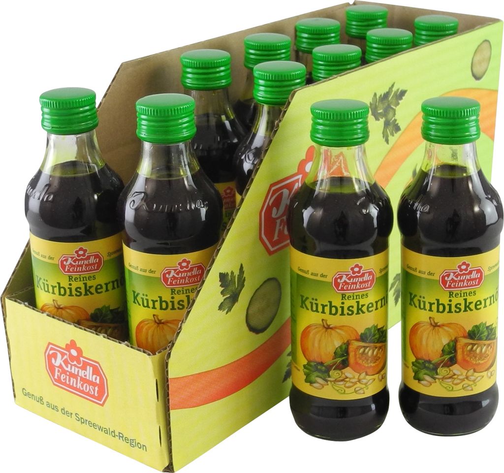 Pure pumpkin seed oil from Kunella Feinkost - 12-pack (12 bottles of 100 ml each)