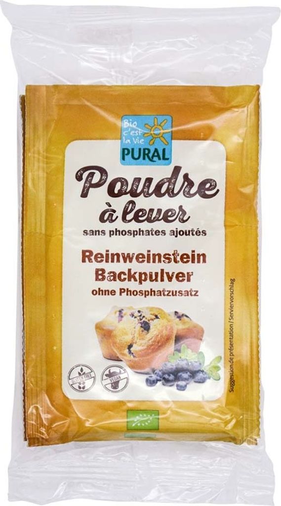 Pural Pure cream of tartar baking powder, 3 pieces, 63g