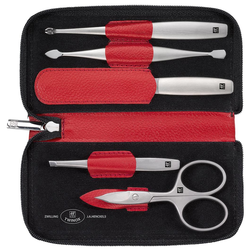 ZWILLING ® ZWILLING ® Zipper-case case, cowhide, red, 5-pc.