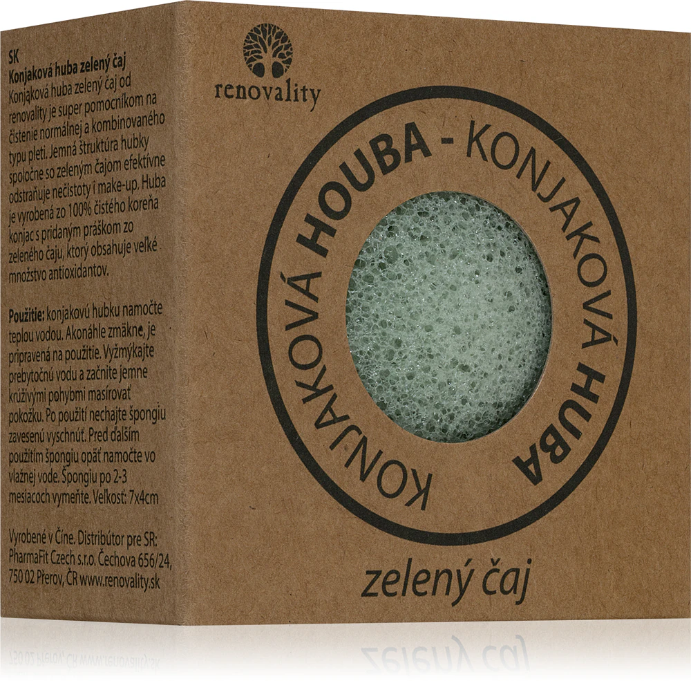 Renovality Konjac mushroom green tea cleansing sponge for normal and combination skin