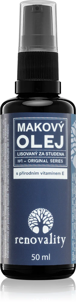 Renovality Original Series Poppy Seed Oil with Natural Vitamin E skin oil for all skin types