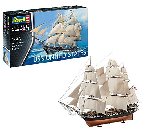 Revell Model Kit Uss United States Ship Scale Level Faithful Reproduction Sailing 