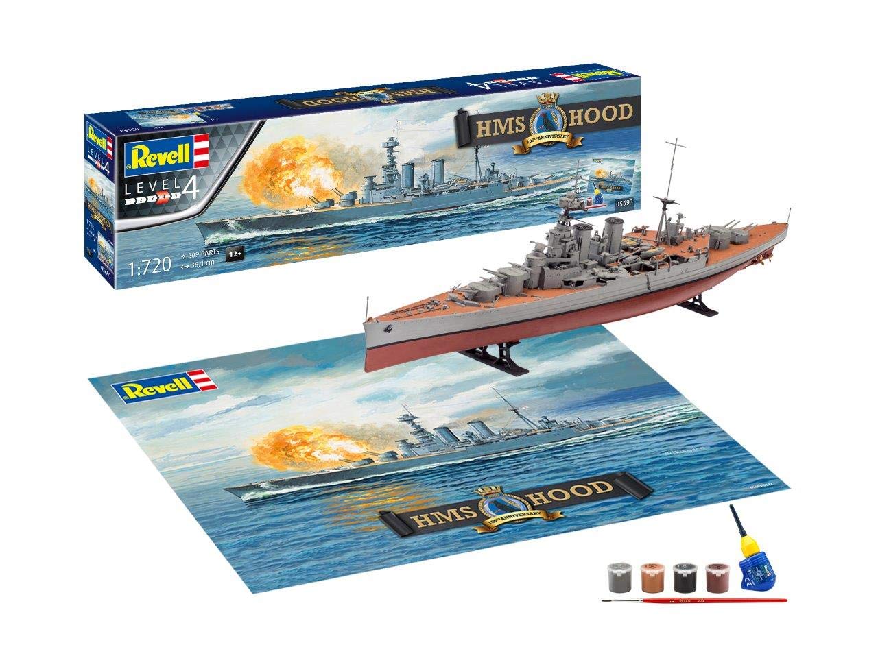 Revell Model Kit Scale Hms Hood Th Anniversary Edi Level