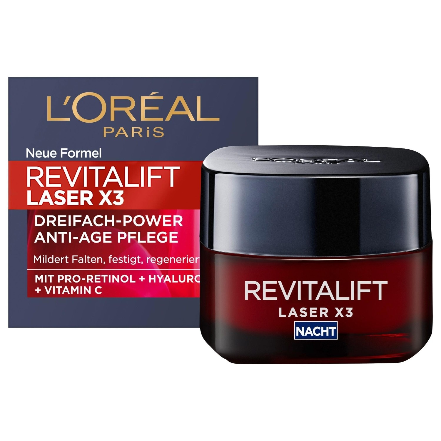 L´Oréal Paris Revitalift Laser X3 Dreifell-Power anti-age night care with pro-retinol + hyaluronic acid + vitamin C