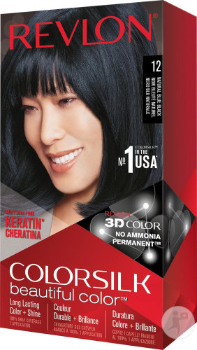 Revlon Colorsilk Permanent Hair Color N°12 Natural Blue Black 1 Kit