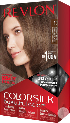 Revlon Colorsilk Permanent Hair Color N°40 Medium Ash Brown 1 Kit