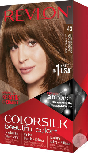 Revlon Colorsilk Permanent Hair Color N°43 Medium Golden Brown 1 Kit