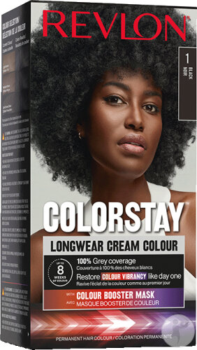 Revlon Colorstay Permanent Hair Color Long Lasting Cream N°1 Black 1 Kit