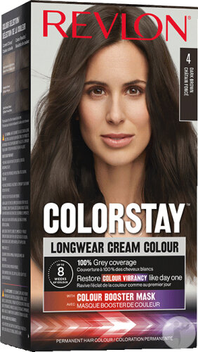 Revlon Colorstay Permanent Hair Coloring Long Lasting Cream N°4 Dark Chestnut Brown 1 Kit