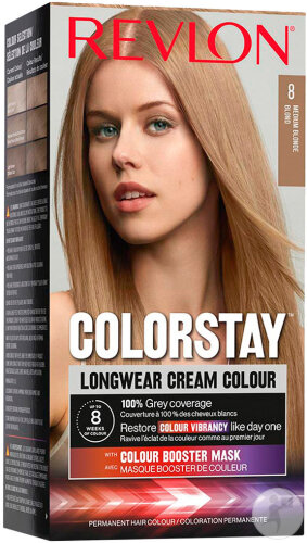 Revlon Colorstay Permanent Hair Coloring Long Lasting Cream N°8 Blonde 1 Kit