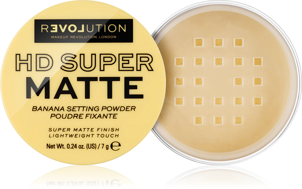 Revolution Relove HD Super Matte transparent setting powder with matte effect Farbton Banana 7 g