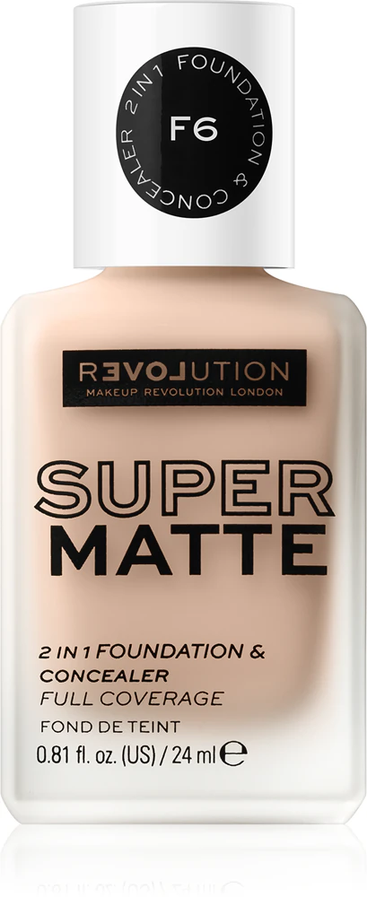 Revolution Relove Super Matte Foundation long-lasting mattifying make-up Farbton F6 24 ml