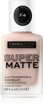 Revolution Relove Super Matte Foundation long-lasting mattifying make-up Farbton F4 24 ml