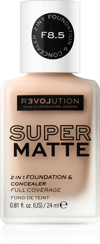 Revolution Relove Super Matte Foundation long-lasting mattifying make-up Farbton F8.5 24 ml