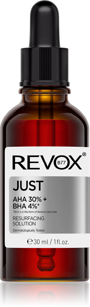 Revox B77 JUST AHA 30% + BHA 4% smoothing peeling serum to renew the skin's surface