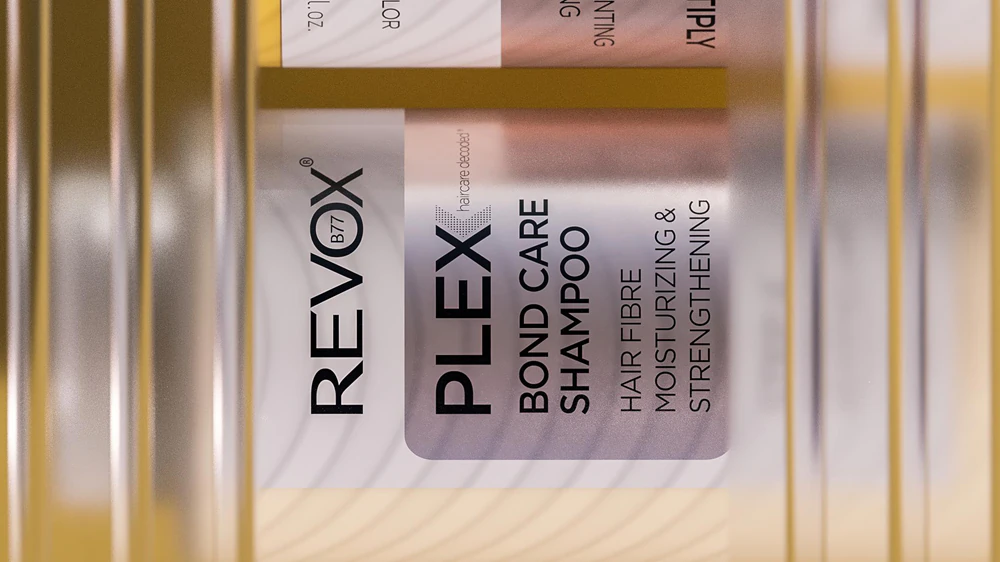Revox B77 PLEX Bond Care Shampoo. Step 4 strengthening shampoo with moisturizing properties