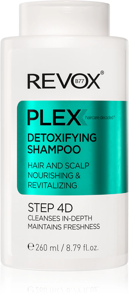 Revox B77 PLEX Detoxifying Shampoo. Step 4D purifying detox shampoo