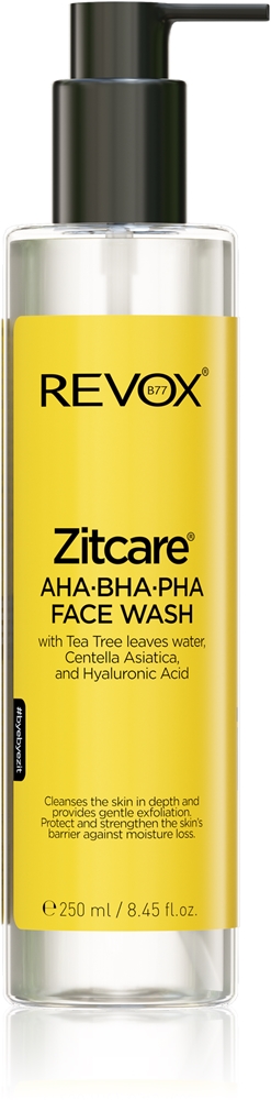 Revox B77 Zitcare AHA BHA PHA Face Wash gentle cleansing gel with peeling effect
