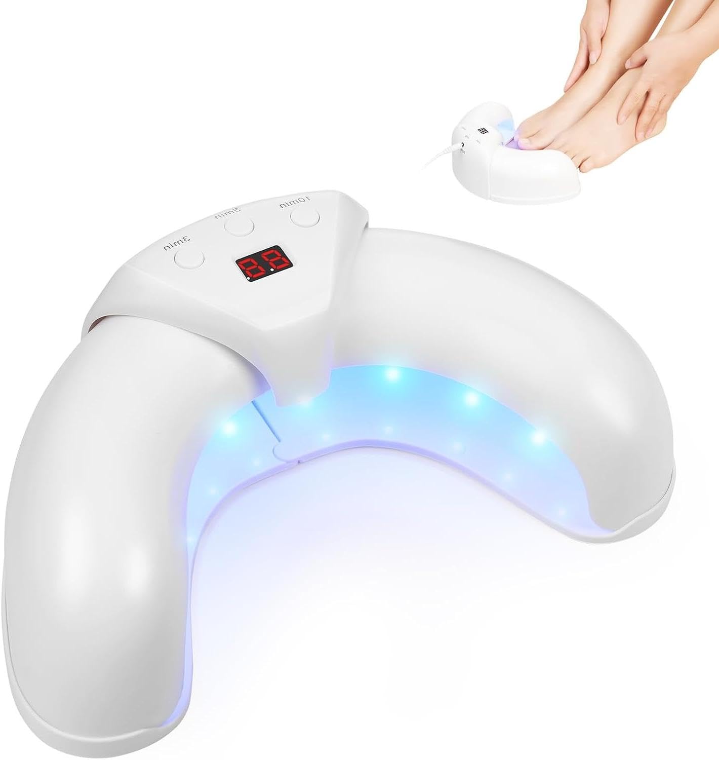 Deedlite Welza Mycolaser Nail Fungus, Welza Foot Fungus Laser Device for Fingernails and Toenails, Laser Device Against Nail Fungus Laser for Damaged and Discolored Nails, with Digital Displays and Timing