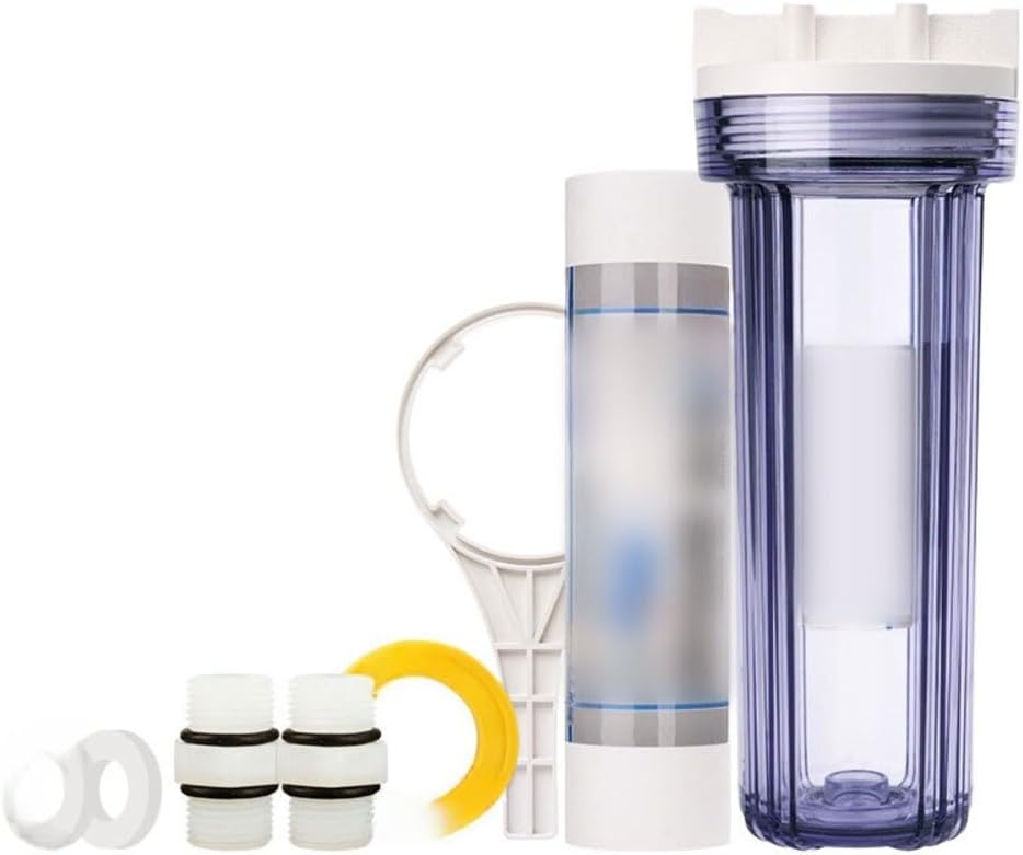 25.4 cm water filter bottle with nitrile rubber sealing ring for garden pump filter system, leak-proof hydraulic filter cartridge, food grade PP/AS(C)