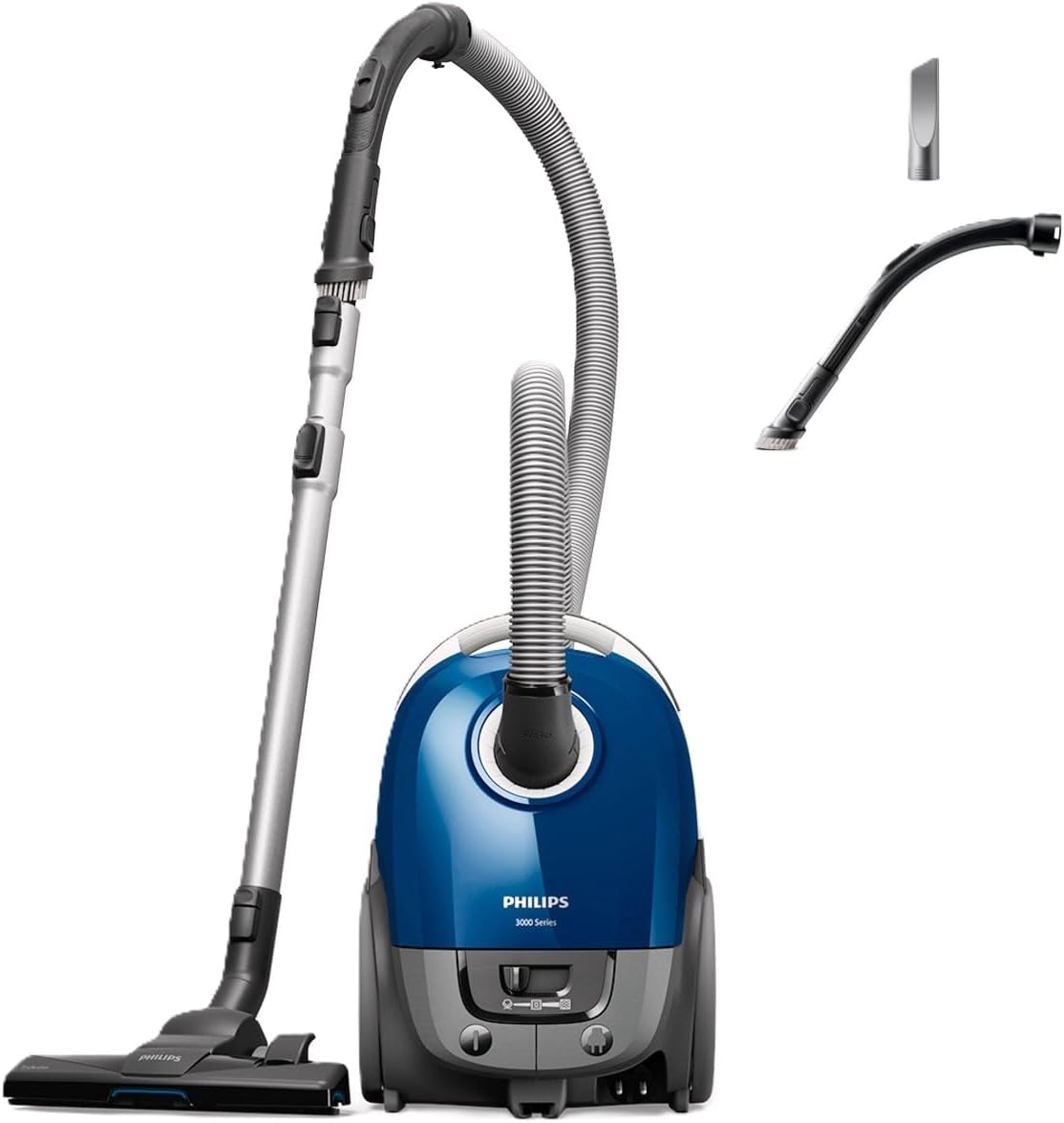 Philips Performer XD3110/09 Compact Vacuum Cleaner with Bag Series 3000, 99.9% Dust Absorption, 900 W, Allergy Filter, Blue