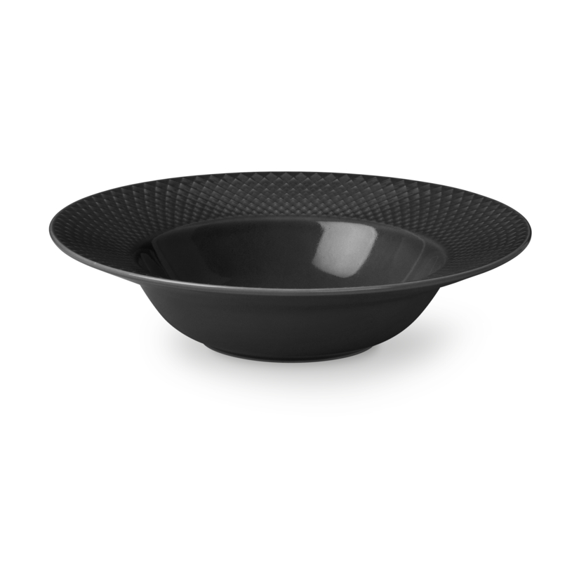 Lyngby Porcelain Rhombe Earth deep plate Ø24.5 cm