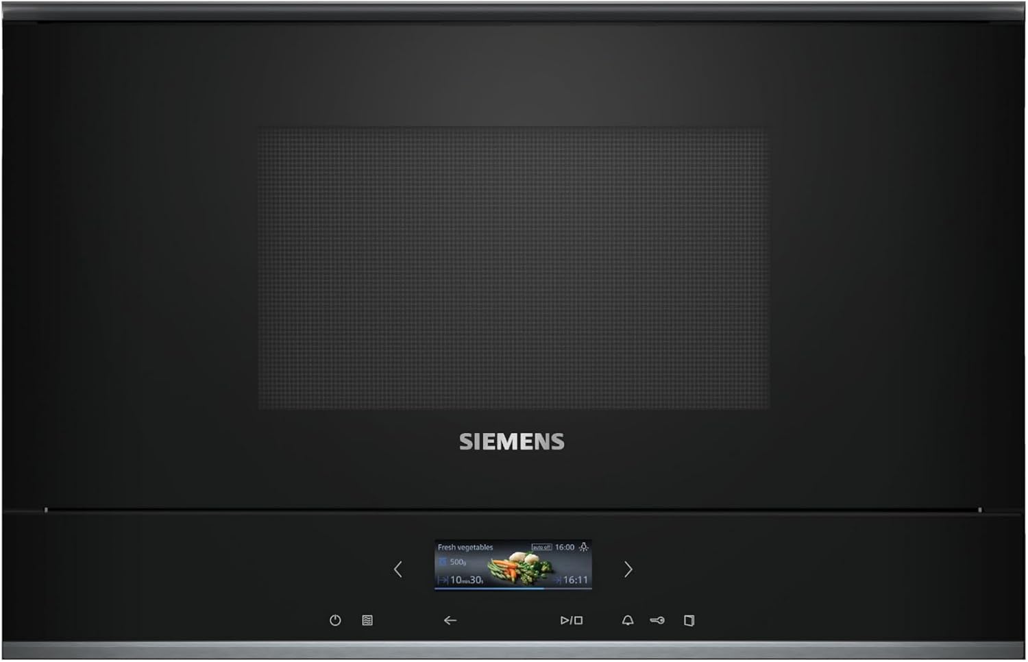 Siemens BE732L1B1 iQ700 Built-in Microwave, Black, cookControl10 - Automatic Programs, humidClean Plus - Interior Cleaning, Grill Function, Microwave Inverter Technology