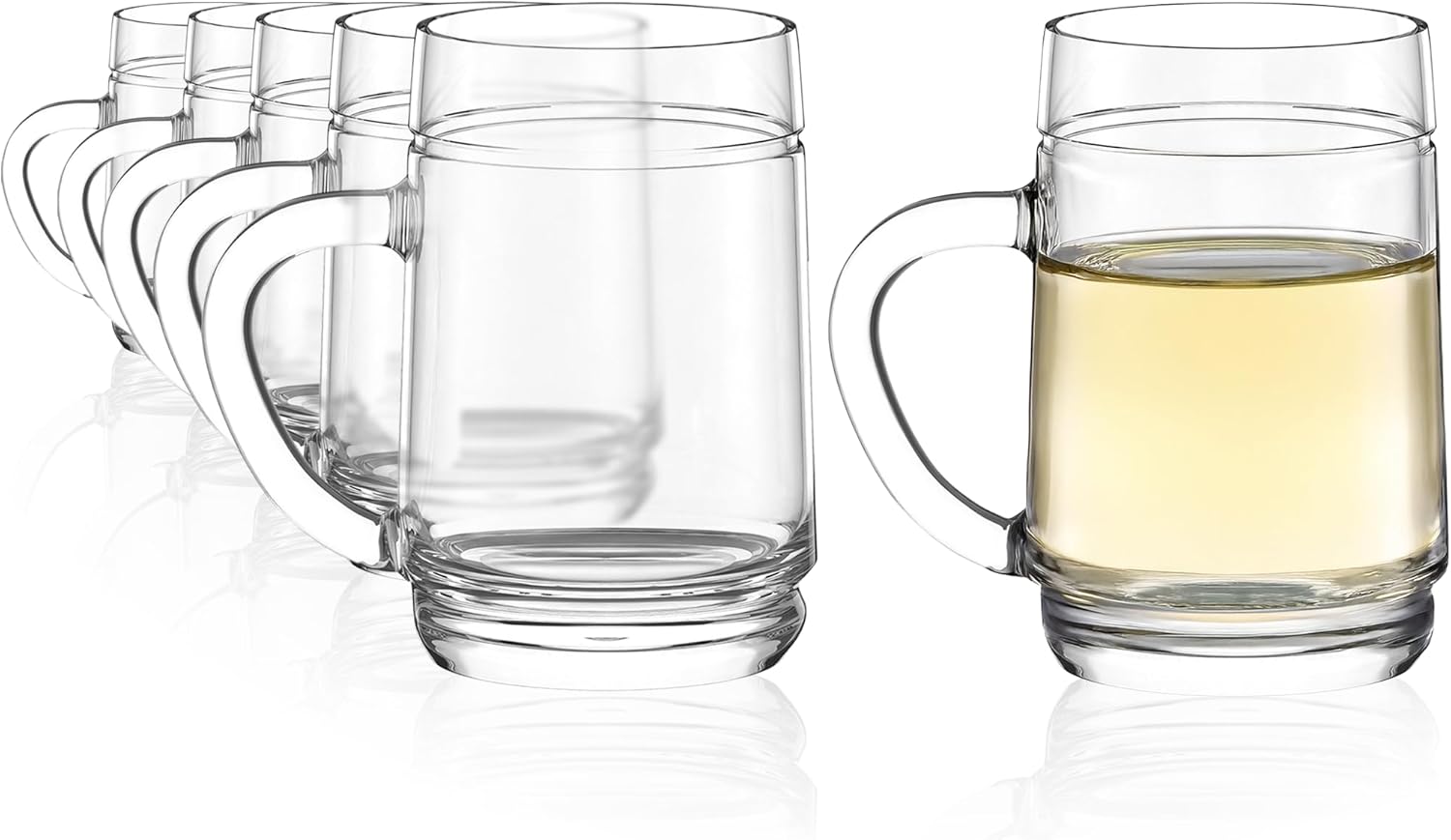 Stölzle Lausitz Store Stölzle Oberglas Wine Jug 0.25 L with Vine Leaves Decorative Traditional Splash Glass Heuriger Schenke, Set of 6, Dishwasher Safe, High Quality