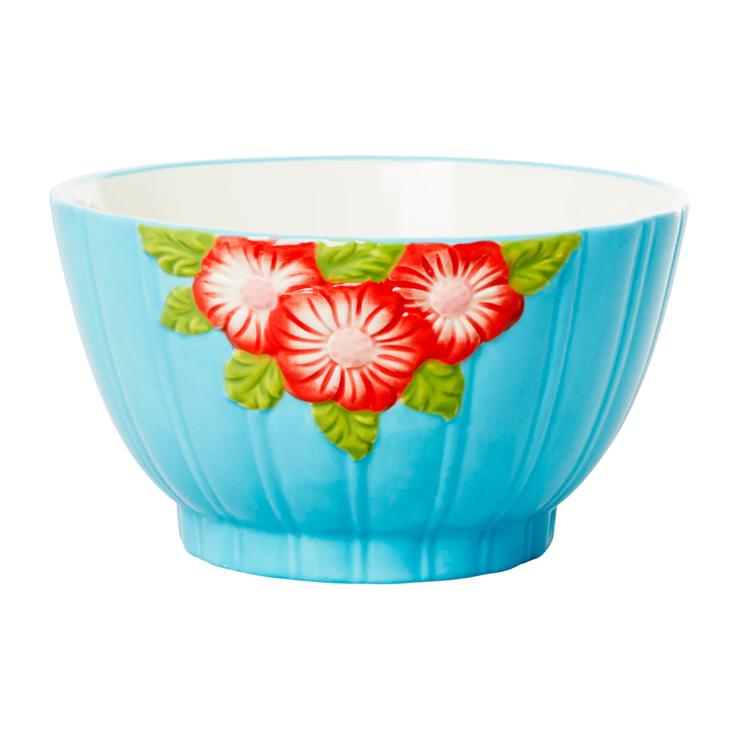Rice Embossed Flower Ceramic bowl Ø14.5cm