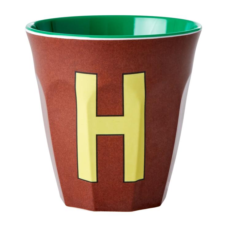 Rice melamine cup medium letter H 30 cl