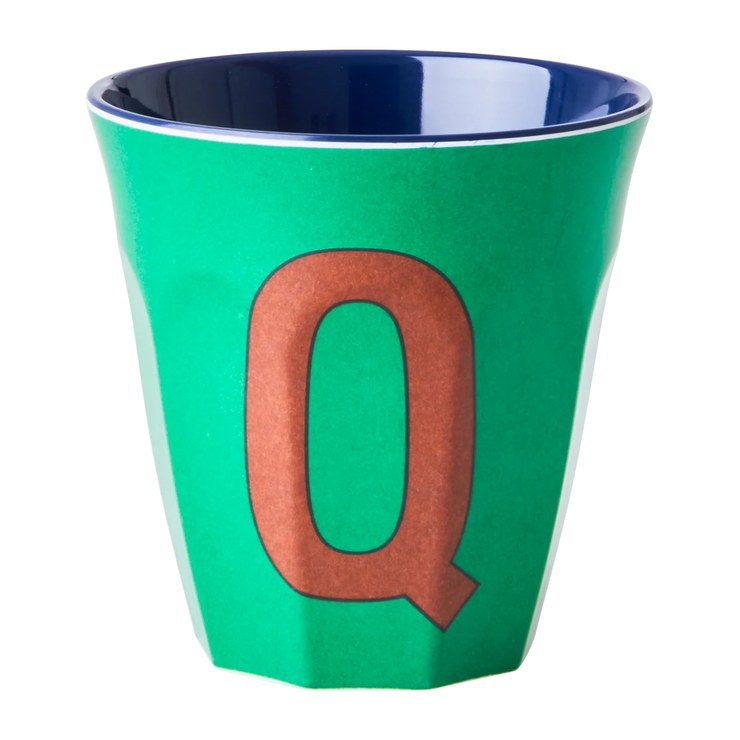 Rice melamine cup medium letter Q 30 cl
