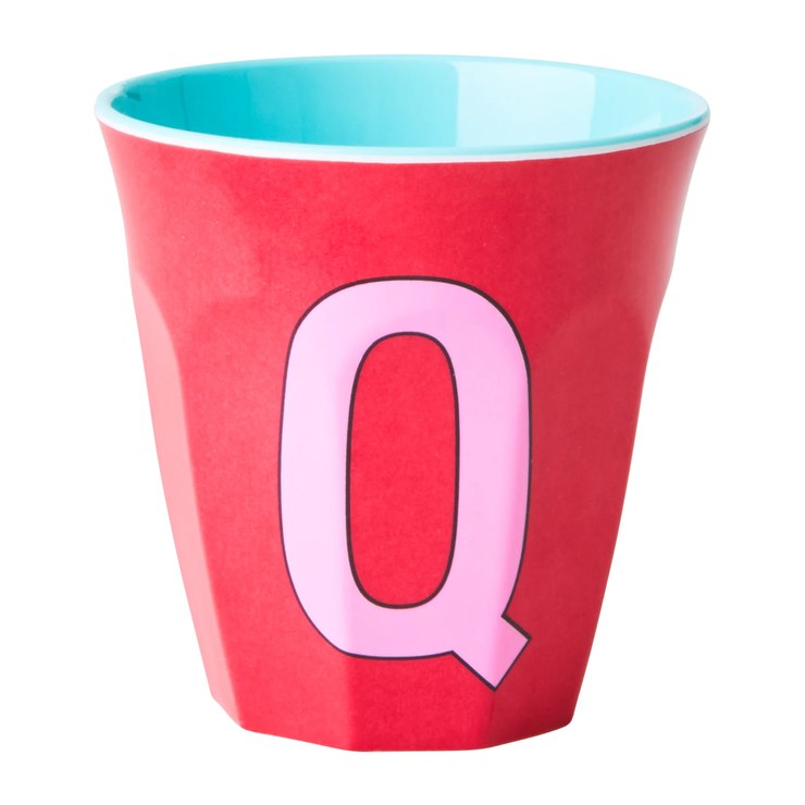 Rice melamine cup medium letter Q 30 cl
