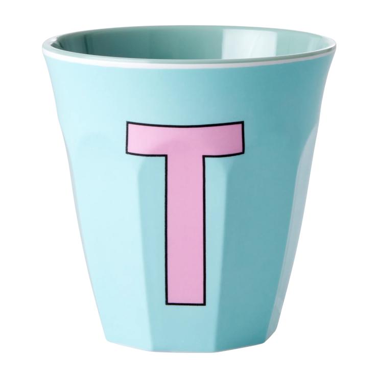 Rice melamine cup medium letter T 30 cl