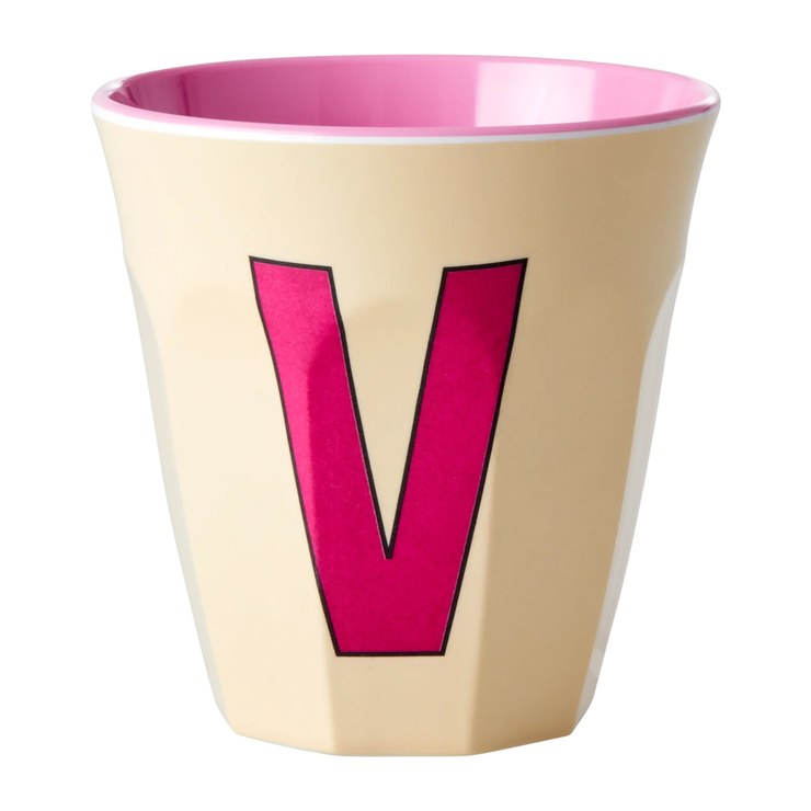 Rice melamine cup medium letter V 30 cl