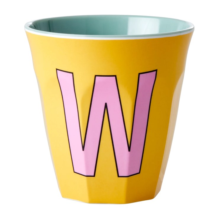 Rice melamine cup medium letter W 30 cl