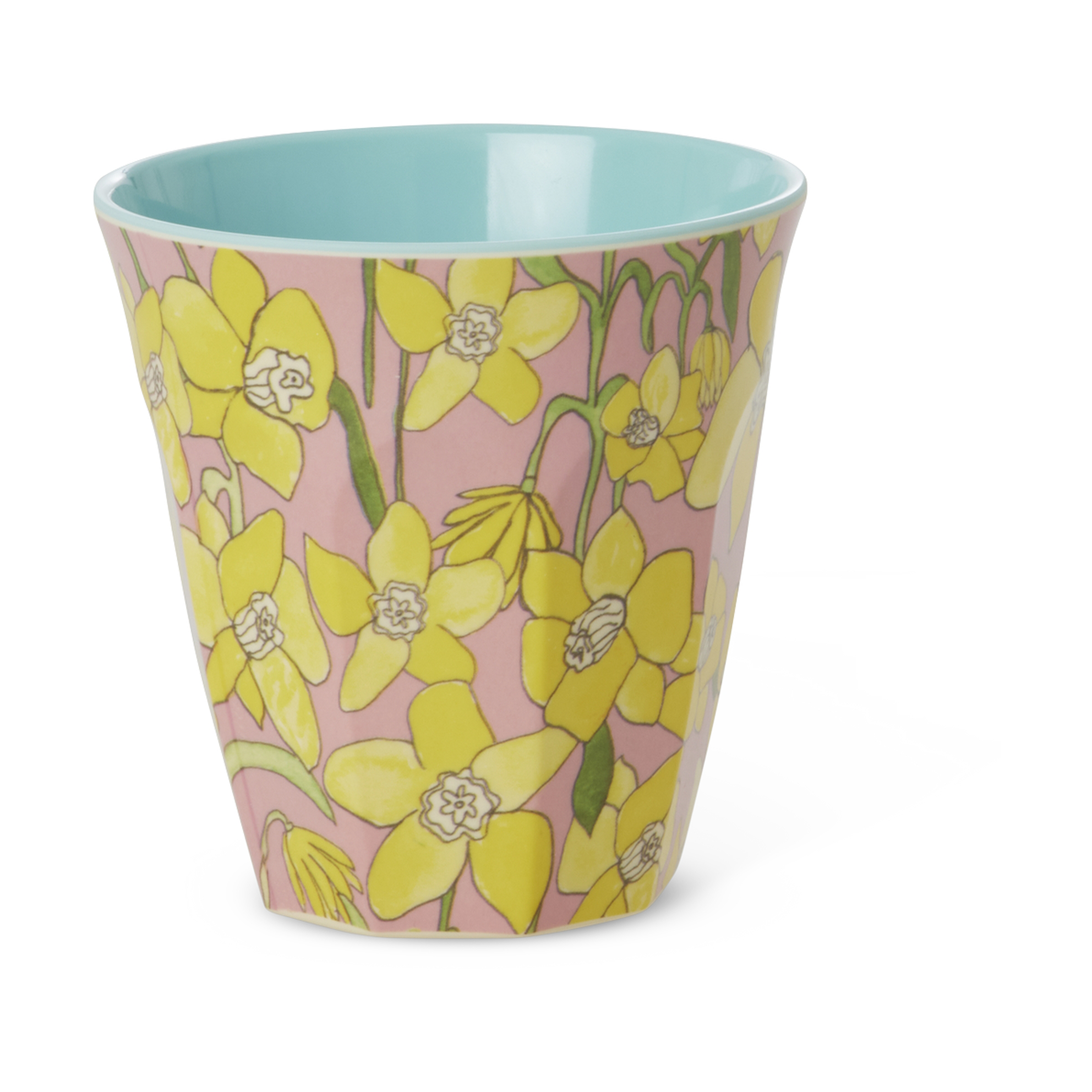 Rice melamine cup, medium, Blue Pink Yellow