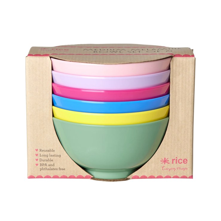 Rice melamine bowl medium Ø15cm 6 parts