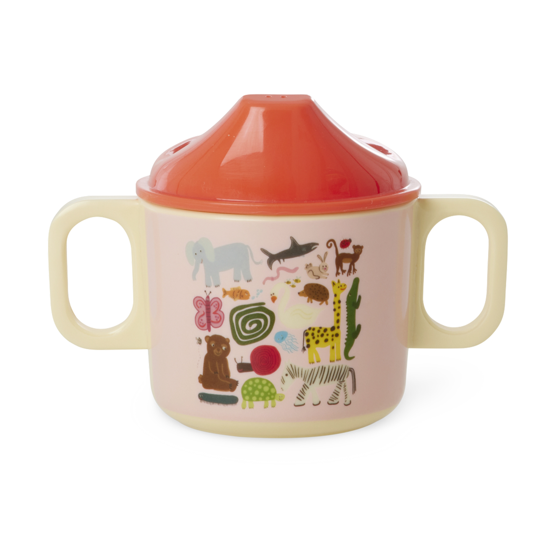 Rice Wildlife Children's Cup with Two Handles 25 cl, Pink
