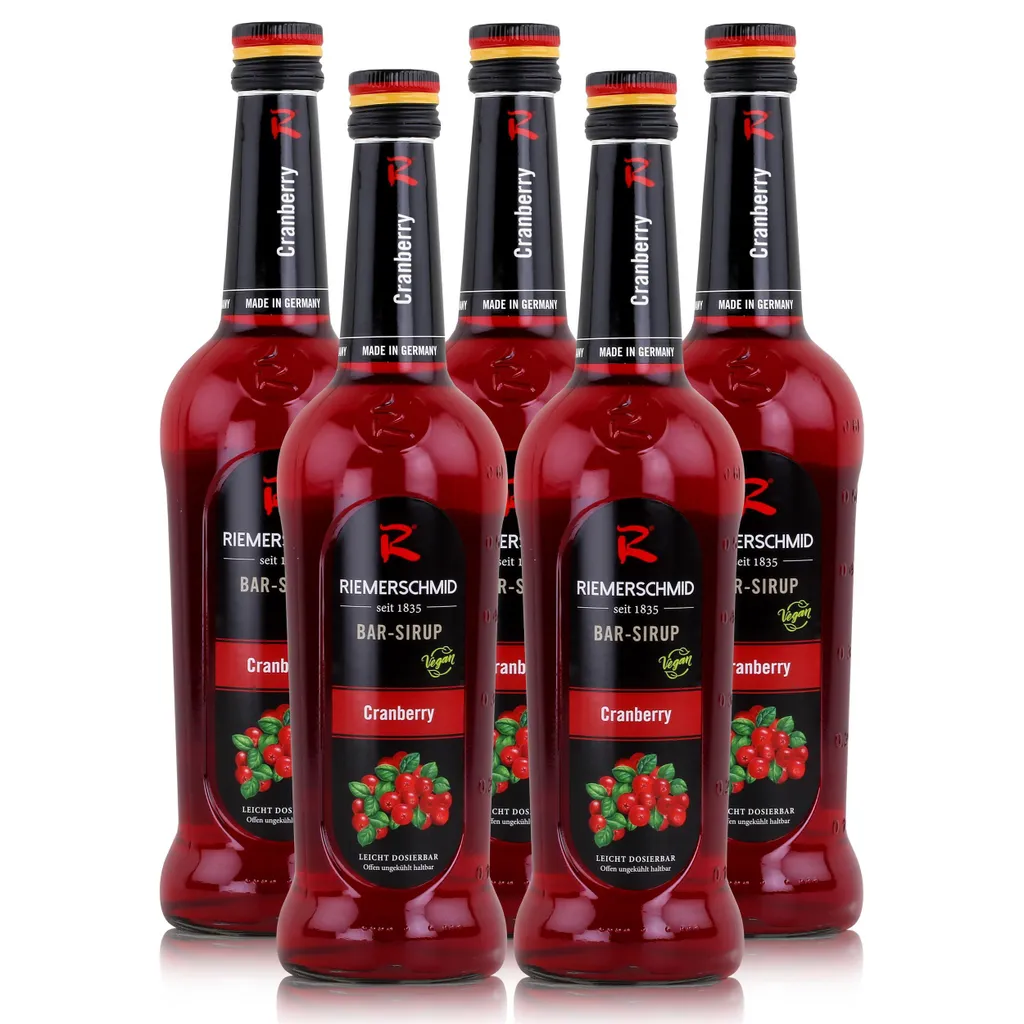 Riemerschmid Bar Syrup Cranberry 0.7L - Cocktails Milkshakes (pack of 5) 700 ml