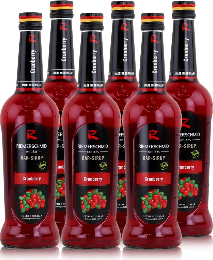 Riemerschmid Bar Syrup Cranberry 0.7L - Cocktails Milkshakes (pack of 6) 700 ml