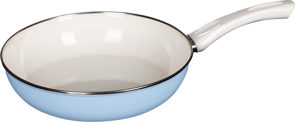 RIESS 0057-032 RIESS Enamel Ceramic Glass Frying Pan Nouvelle 28 cm, Blue