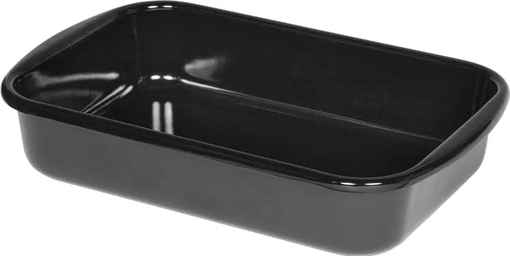 Riess, frying pan 35/23/7.5cm, BLACK-ETERNITY, external dimensions 39.3 x 25.2 x 7.7 cm, enamel, black