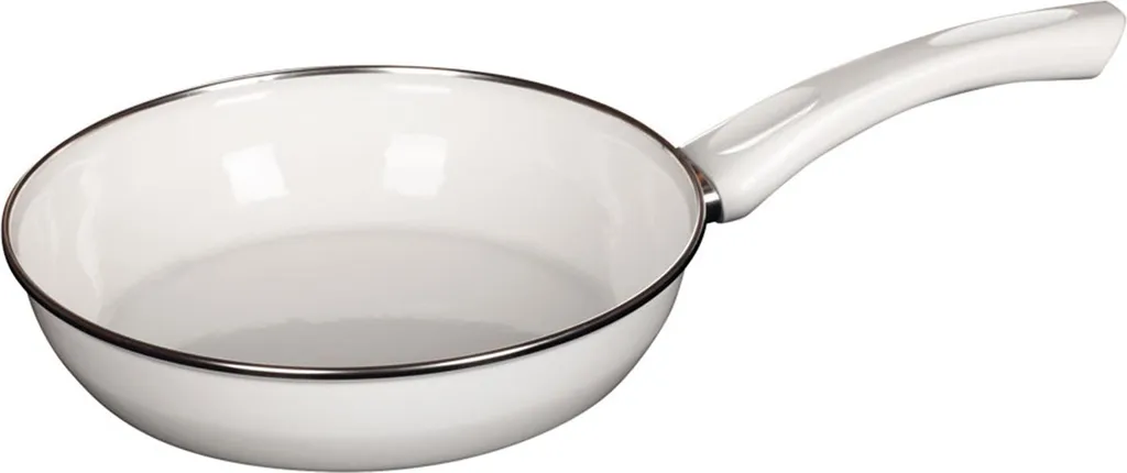 Riess Enamel Ceramic Glass Pan 24 cm White