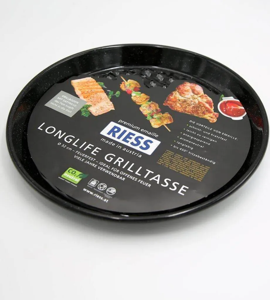 Riess enamel grill pan, round, 32 cm