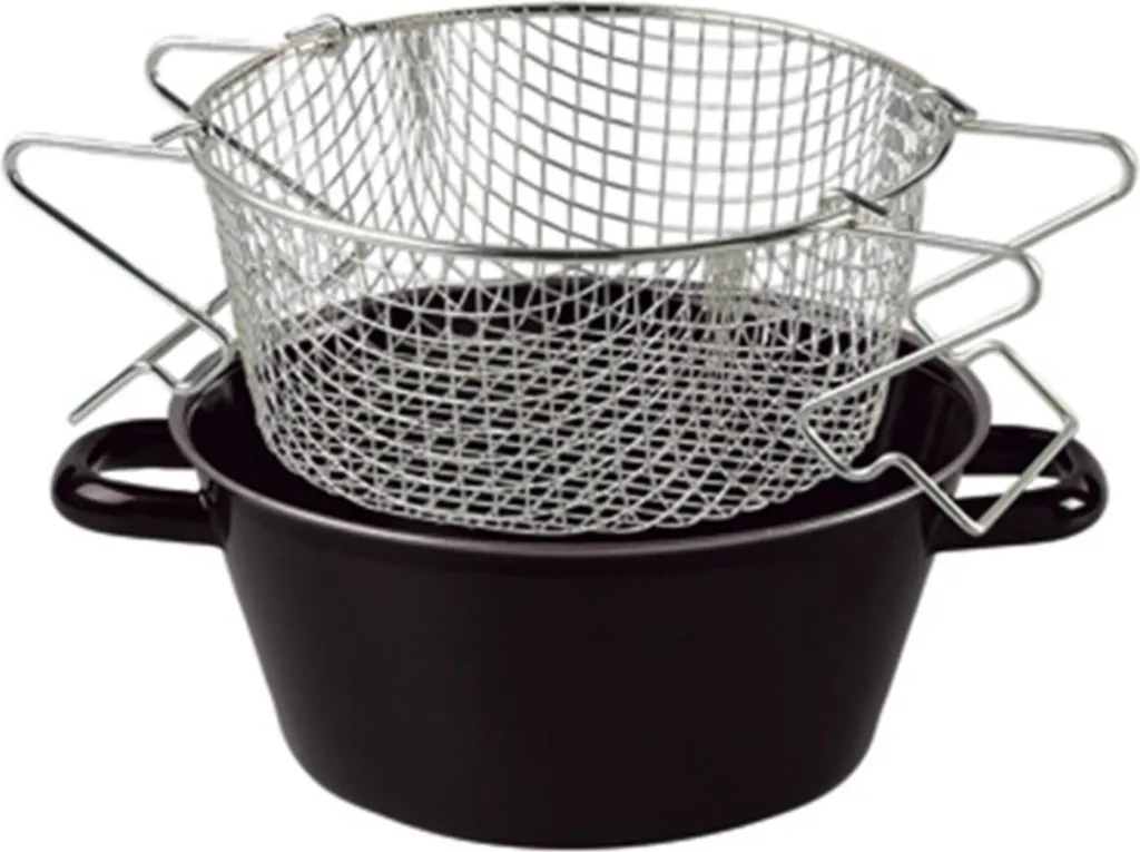 Riess French fry pan with insert Ø26cm enamel black induction