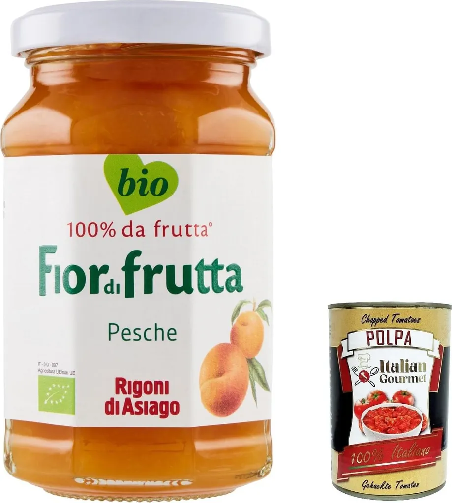 Rigoni di Asiago 6x 250g - Fiordifrutta Fruit Spread - Pear Spread, Jam, Marmalade, Bread Spread, Original from Italy + Italian Gourmet Polpa 400g