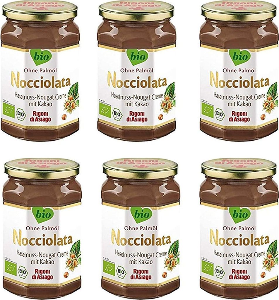Rigoni di Asiago - Nocciolata - 6 x 650g, Hazelnut Nougat Cream, Hazelnut Cream without Palm Oil, Delicious Spread 3900g